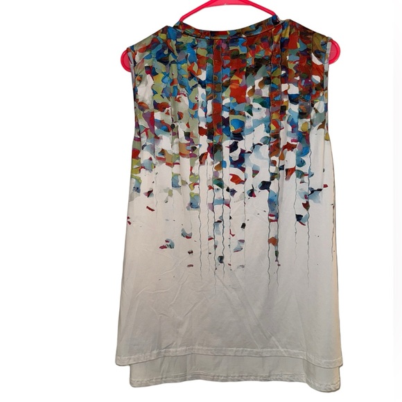 Women’s SHEIN White Tank Top/Sleeveless Shirt With Multicolored Print. Size 3X. - Picture 5 of 8